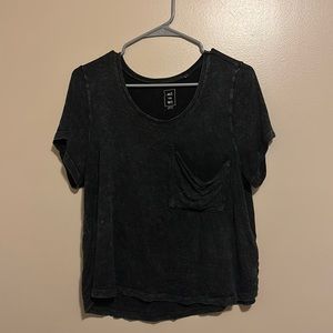 Me to We- Black cropped tee w/ pocket- Size Small